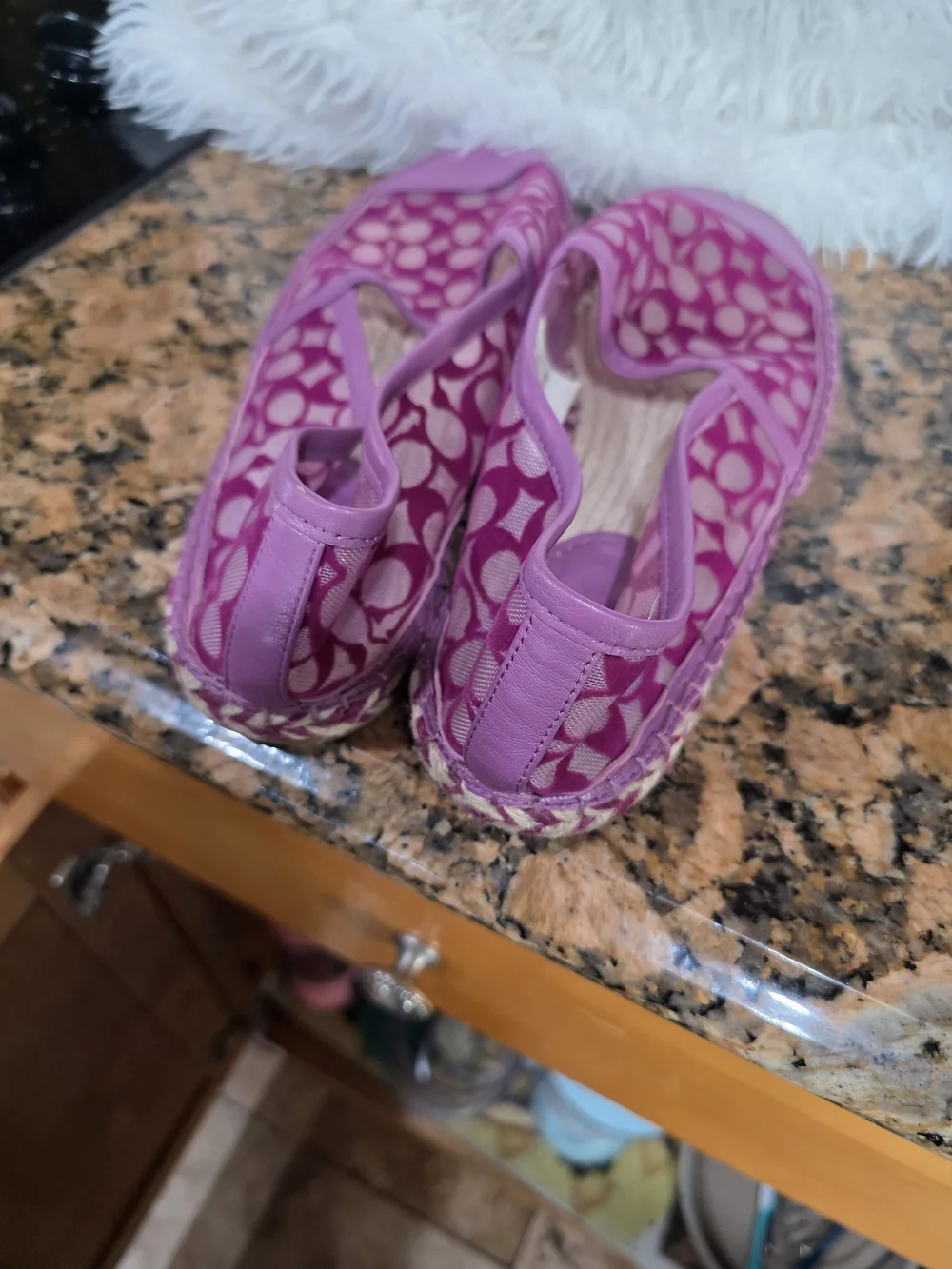 Coach Women's Purple Signature Espadrille Flats